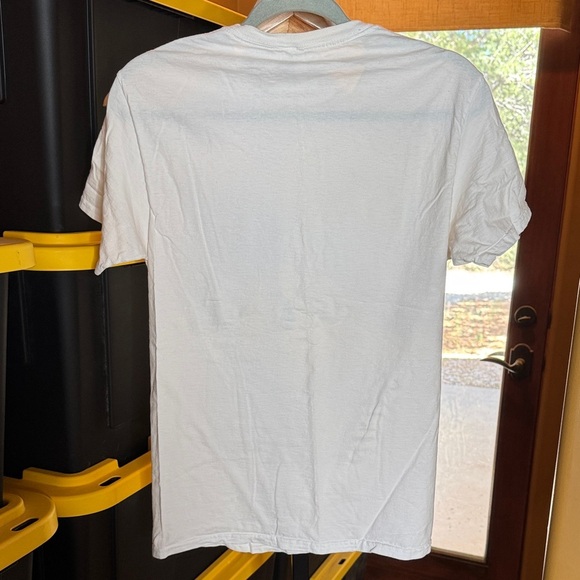 Smiley Design Faded Sunflower Peace Shaka Cotton White Graphic Tee Size Small - Picture 5 of 5